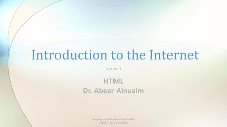 Introduction to the Internet