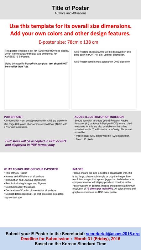 Title of Poster Authors and Affiliations