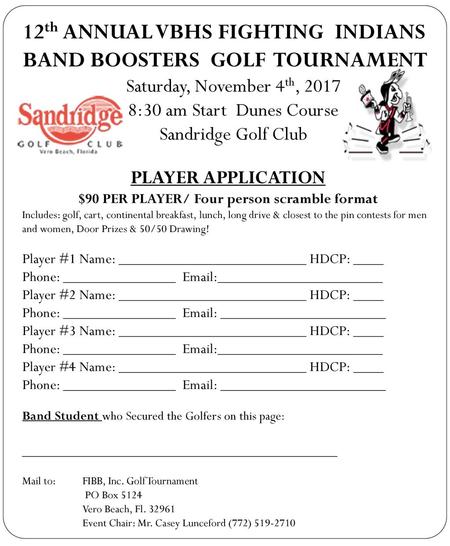 $90 PER PLAYER/ Four person scramble format