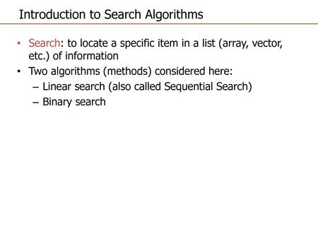 Introduction to Search Algorithms