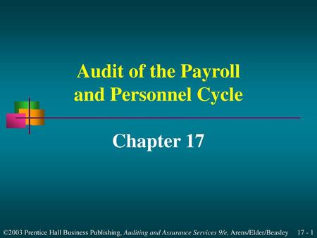 Audit of the Payroll and Personnel Cycle