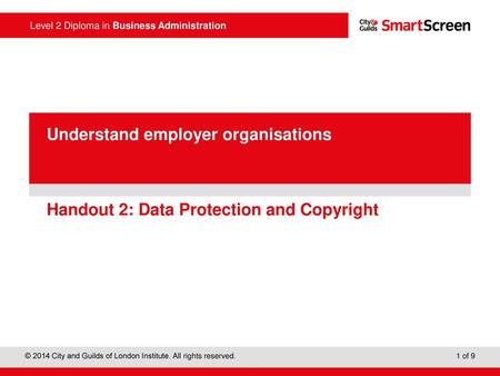 Handout 2: Data Protection and Copyright