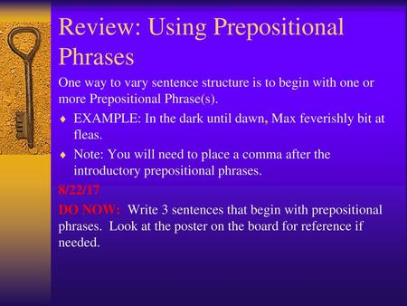 Review: Using Prepositional Phrases