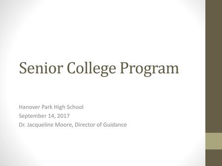 Senior College Program