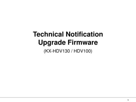 Technical Notification