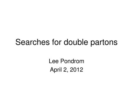 Searches for double partons