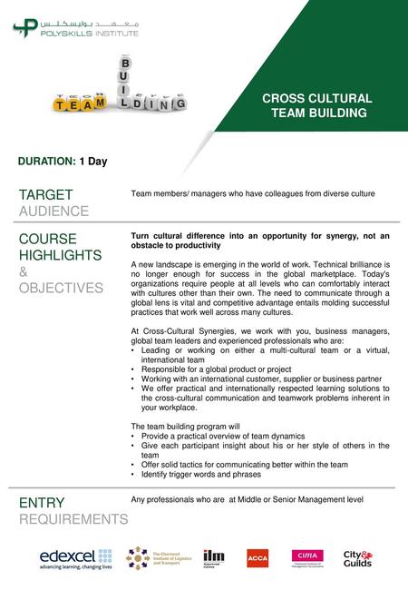 TARGET AUDIENCE COURSE HIGHLIGHTS & OBJECTIVES ENTRY REQUIREMENTS