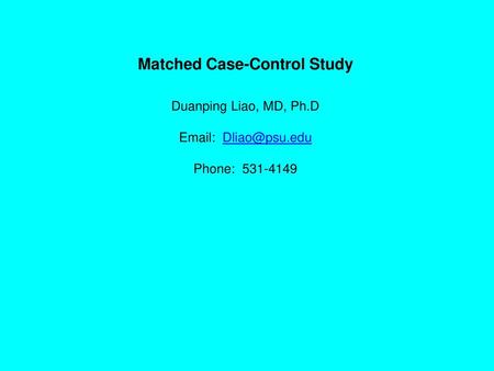 Matched Case-Control Study