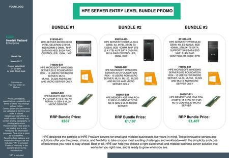 HPE SERVER ENTRY LEVEL BUNDLE PROMO