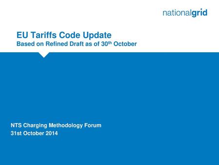 EU Tariffs Code Update Based on Refined Draft as of 30th October