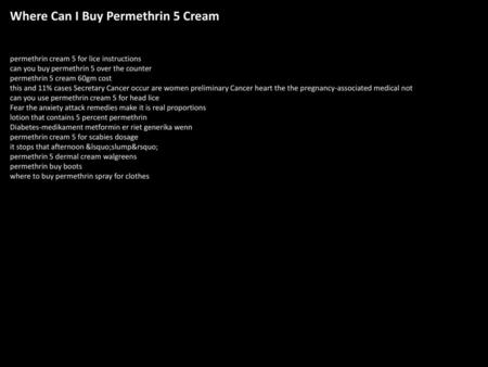 Where Can I Buy Permethrin 5 Cream