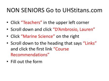 NON SENIORS Go to UHStitans.com