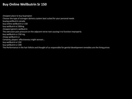 Buy Online Wellbutrin Sr 150