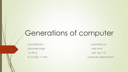 Generations of computer