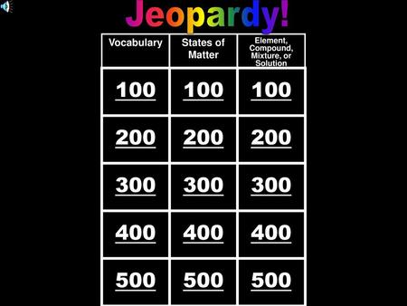 Element, Compound, Mixture, or Solution