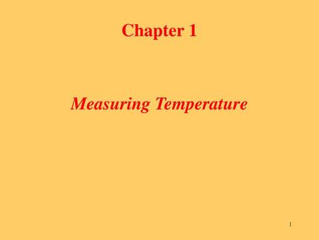 Measuring Temperature