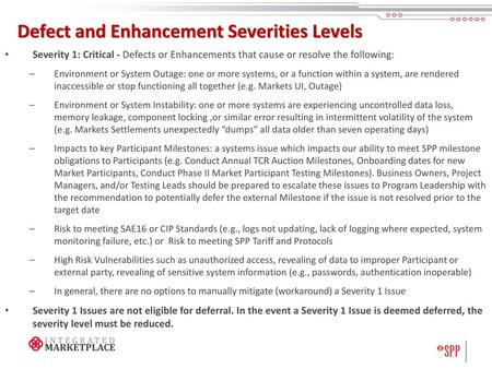 Defect and Enhancement Severities Levels