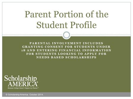 Parent Portion of the Student Profile