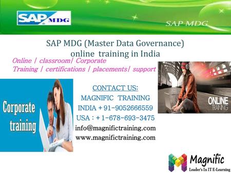 SAP MDG (Master Data Governance) online training in India