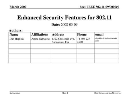 Enhanced Security Features for