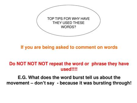 If you are being asked to comment on words