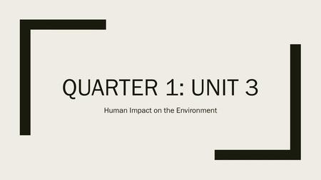 Human Impact on the Environment