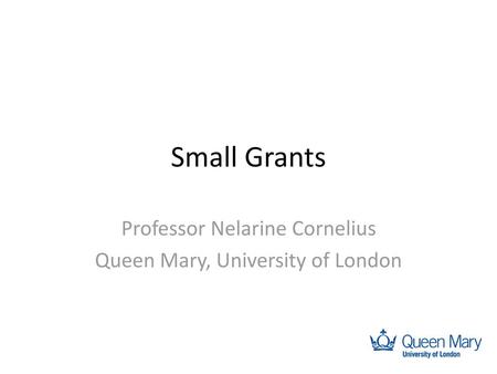 Professor Nelarine Cornelius Queen Mary, University of London