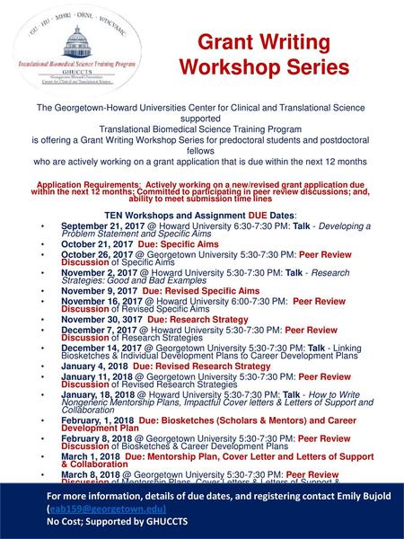 Grant Writing Workshop Series