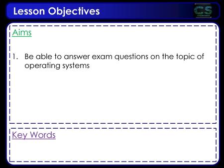 Lesson Objectives Aims Key Words