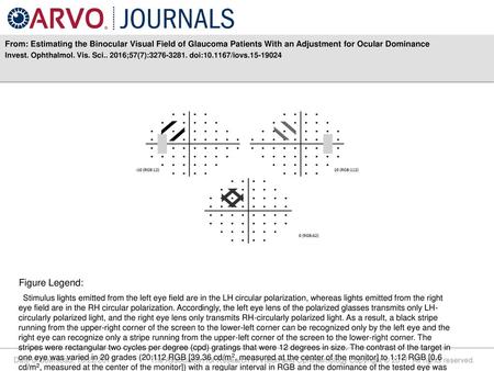 From: Estimating the Binocular Visual Field of Glaucoma Patients With an Adjustment for Ocular Dominance Invest. Ophthalmol. Vis. Sci.. 2016;57(7):3276-3281.