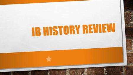 Ib history review.