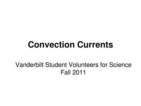 Vanderbilt Student Volunteers for Science Fall 2011