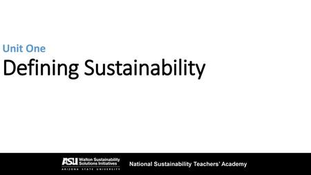 Defining Sustainability