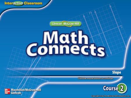 Main Idea and New Vocabulary Key Concept: Slope Example 1: Find Slope