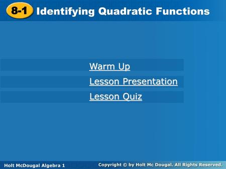 Identifying Quadratic Functions