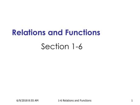 Relations and Functions