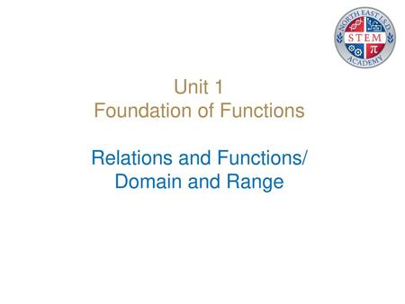 Foundation of Functions Relations and Functions/ Domain and Range