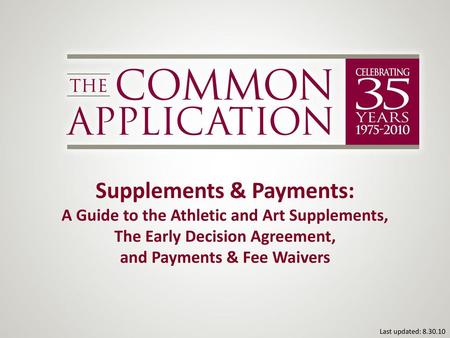 Supplements & Payments: