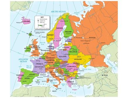 Locations of Selected Countries in Europe