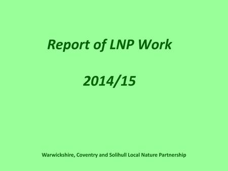 Warwickshire, Coventry and Solihull Local Nature Partnership