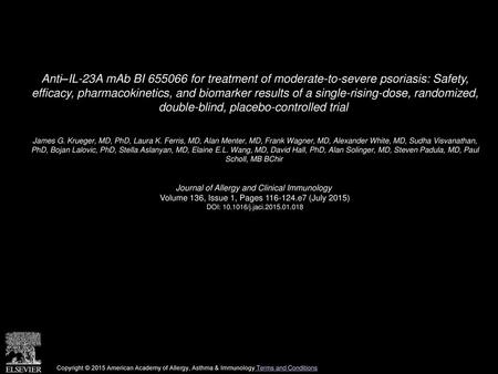 Anti–IL-23A mAb BI 655066 for treatment of moderate-to-severe psoriasis: Safety, efficacy, pharmacokinetics, and biomarker results of a single-rising-dose,