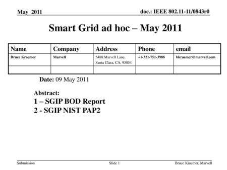 Smart Grid ad hoc – May – SGIP BOD Report 2 - SGIP NIST PAP2