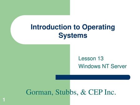 Introduction to Operating Systems