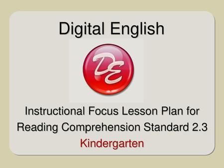 Digital English Instructional Focus Lesson Plan for