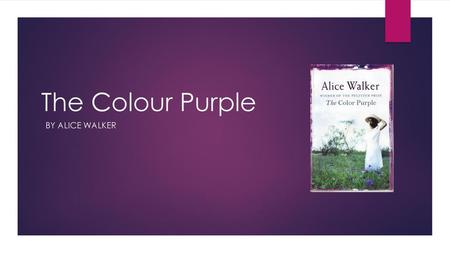 The Colour Purple By Alice Walker.