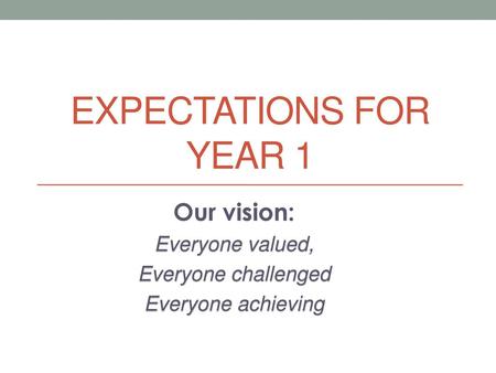 Our vision: Everyone valued, Everyone challenged Everyone achieving