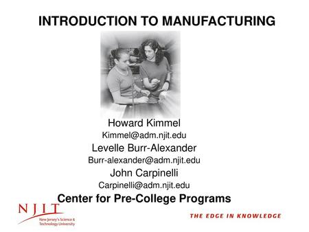 INTRODUCTION TO MANUFACTURING