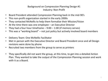 Background on Compression Planning Design #1