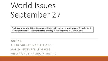 World Issues September 27