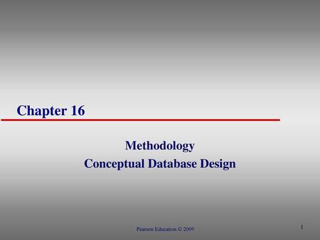 Methodology Conceptual Database Design